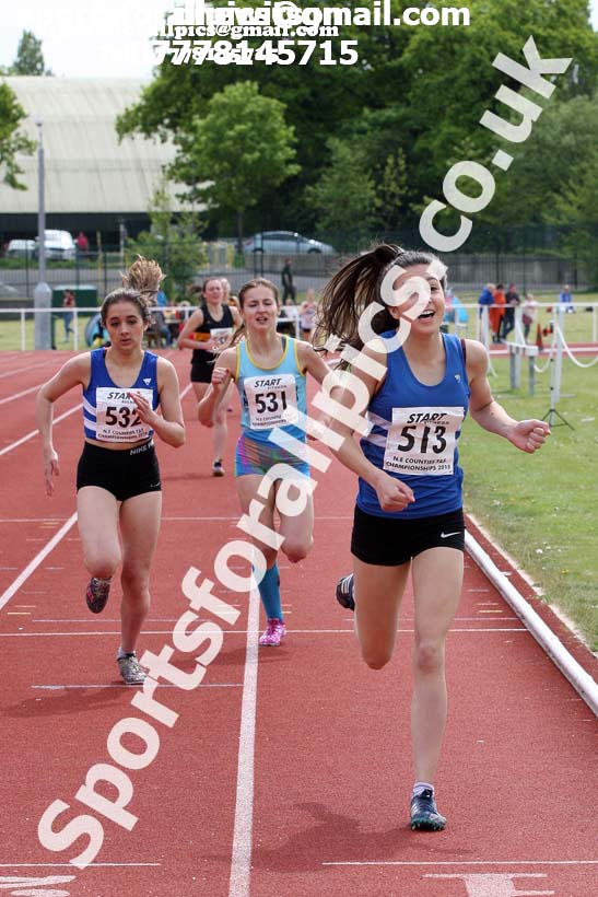 Womens under-17s 800 metres, North Eastern Track and Fields Champs., Middlesbrough. Photo: David T. Hewitson/Sports for All Pics